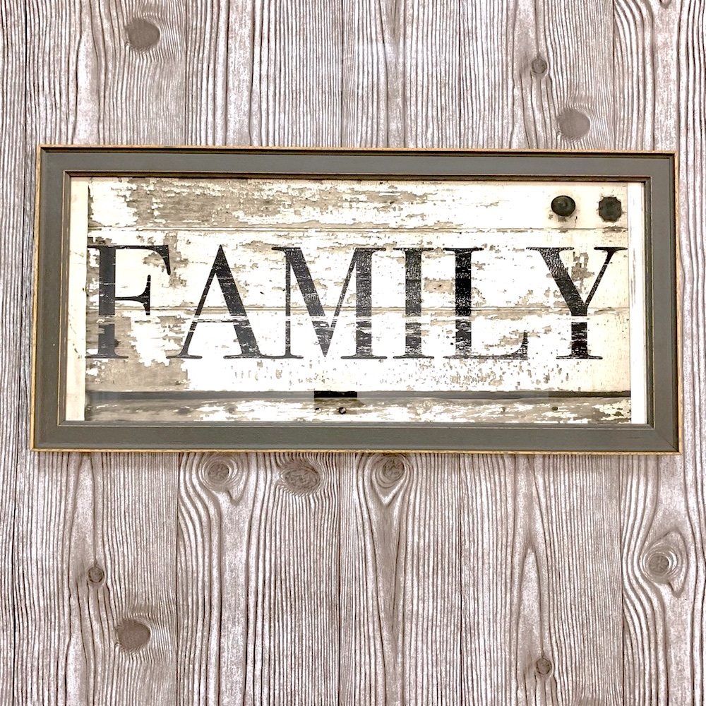 One kings lane rustic framed “family” wall art